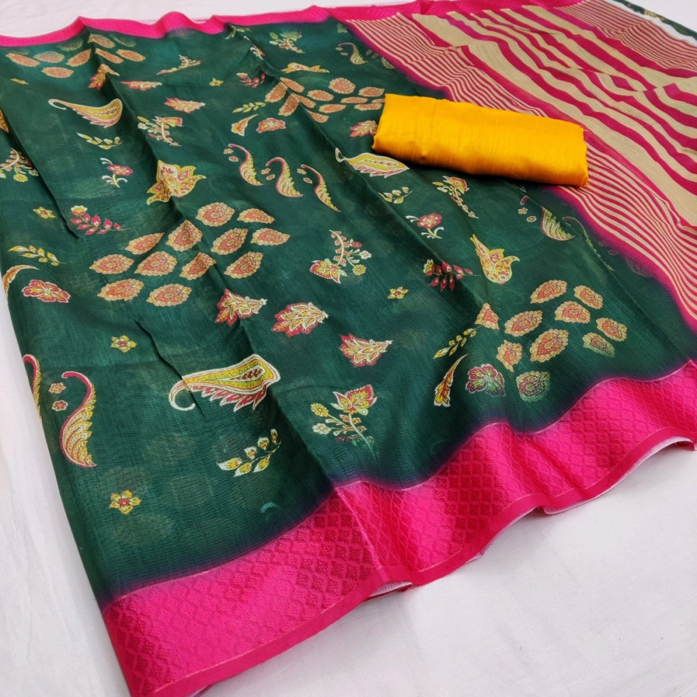 Cotton Blend Digital Printed Sarees