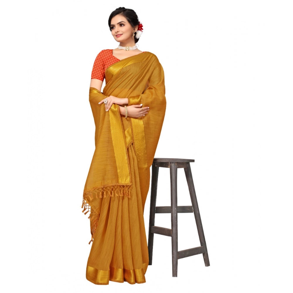 Cotton Blend Stripe Pattern Sarees