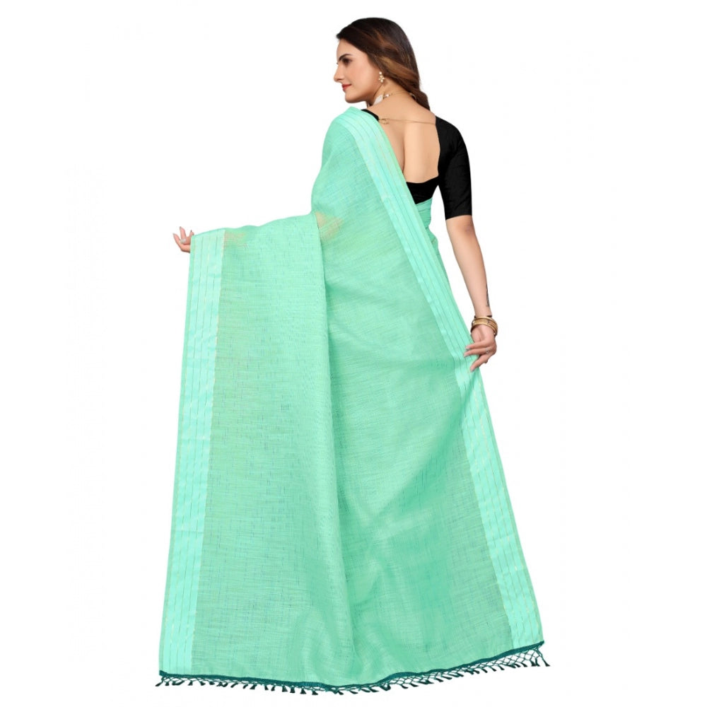 Cotton Blend Slub Pattern Sarees