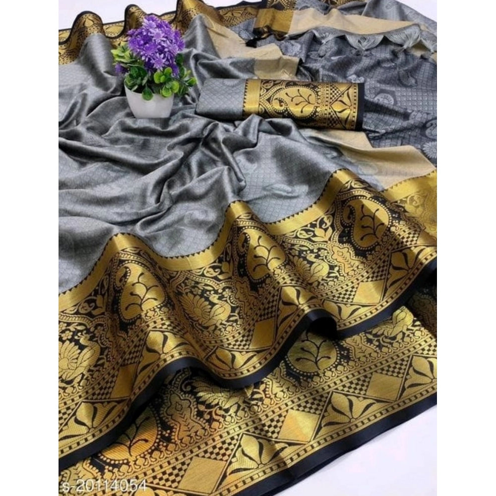 Cotton Blend Emboss Woven Pattern Sarees