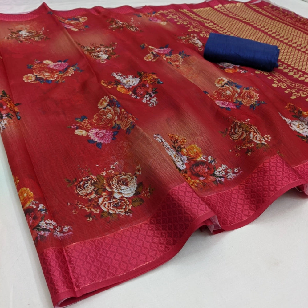 Cotton Blend Digital Printed Sarees