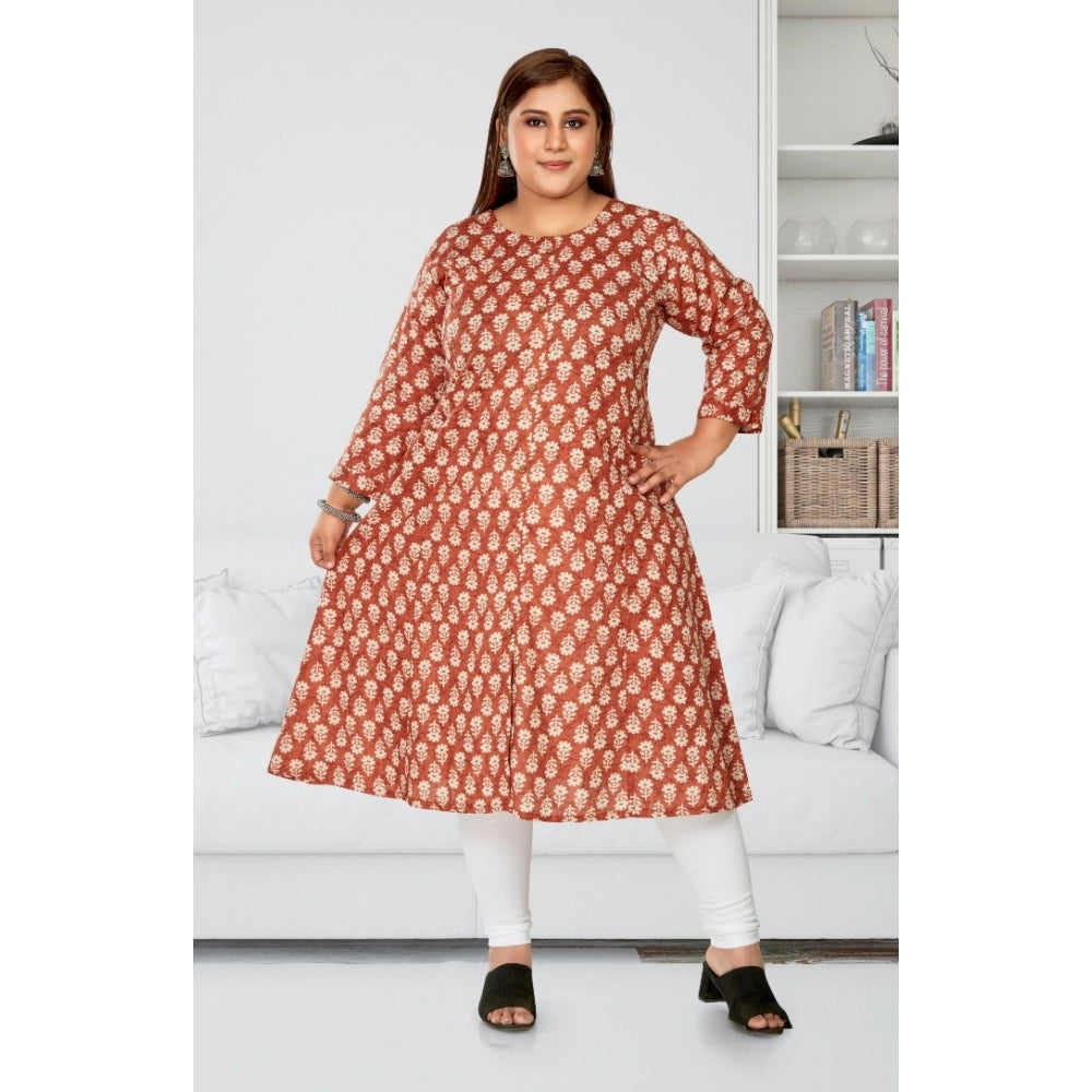 Casual 3/4th Sleeve Printed Pure Cotton Prince Cut A-Line Kurti