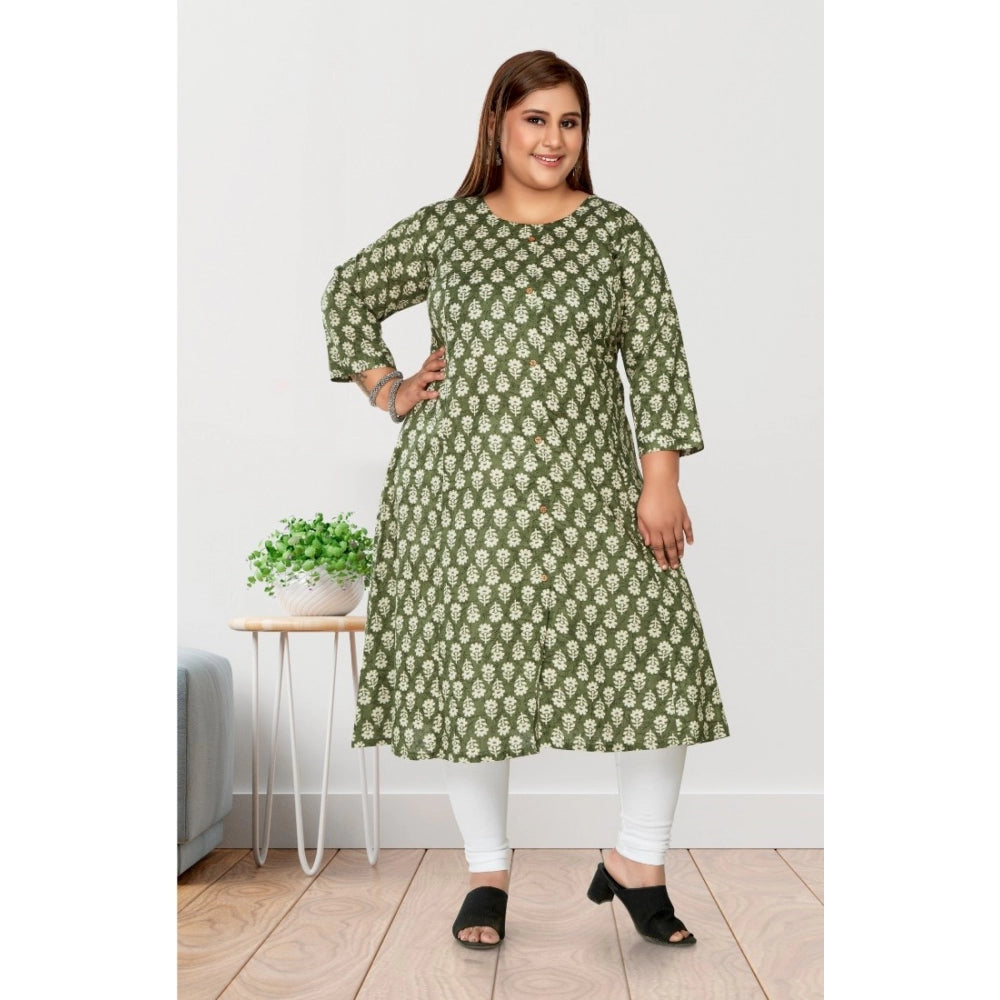 Casual 3/4th Sleeve Printed Pure Cotton Prince Cut A-Line Kurti