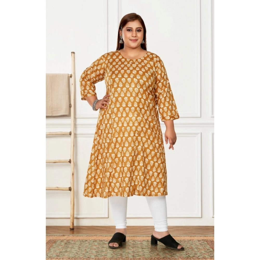 Casual 3/4th Sleeve Printed Pure Cotton Prince Cut A-Line Kurti