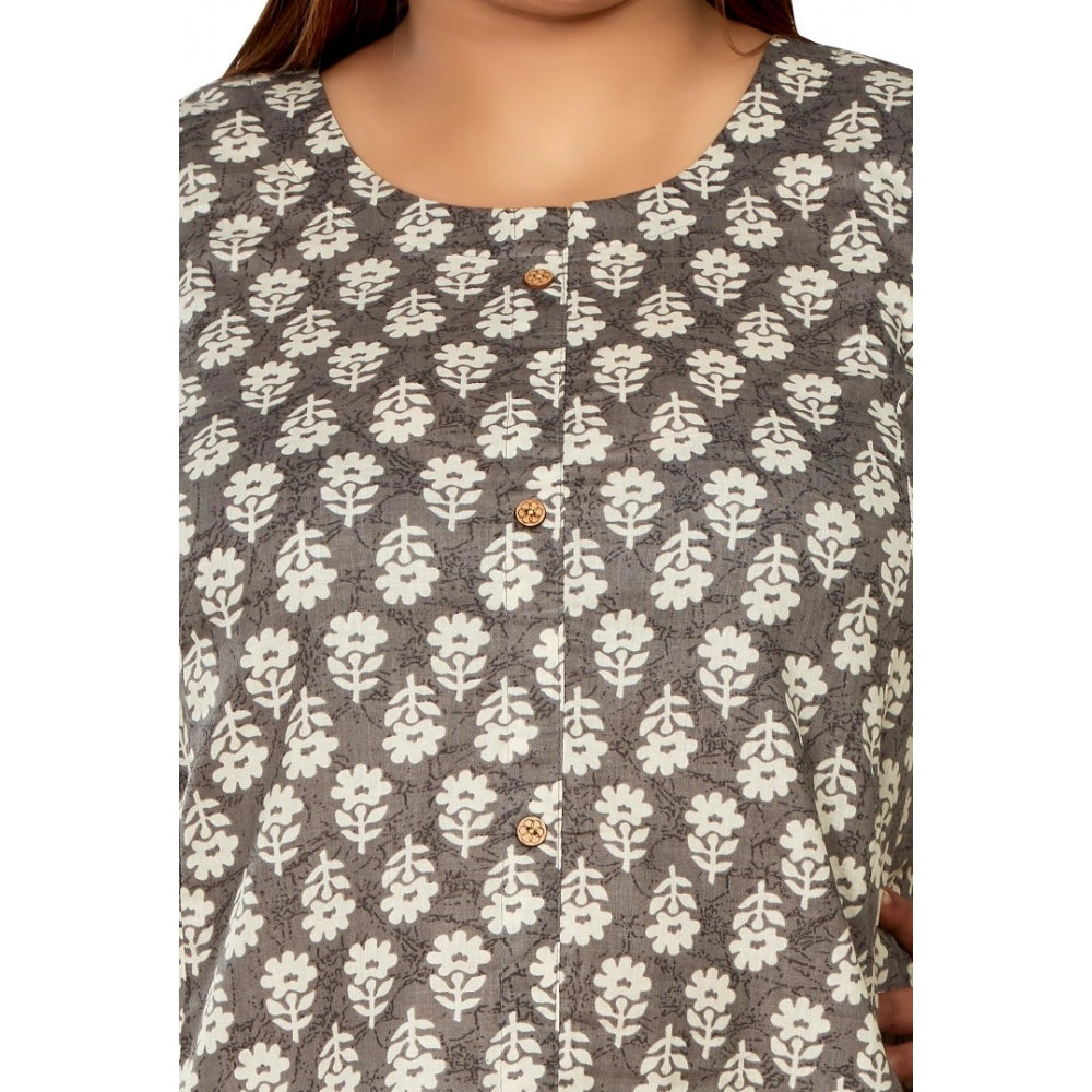 Casual 3/4th Sleeve Printed Pure Cotton Prince Cut A-Line Kurti