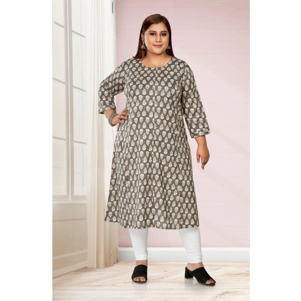 Casual 3/4th Sleeve Printed Pure Cotton Prince Cut A-Line Kurti