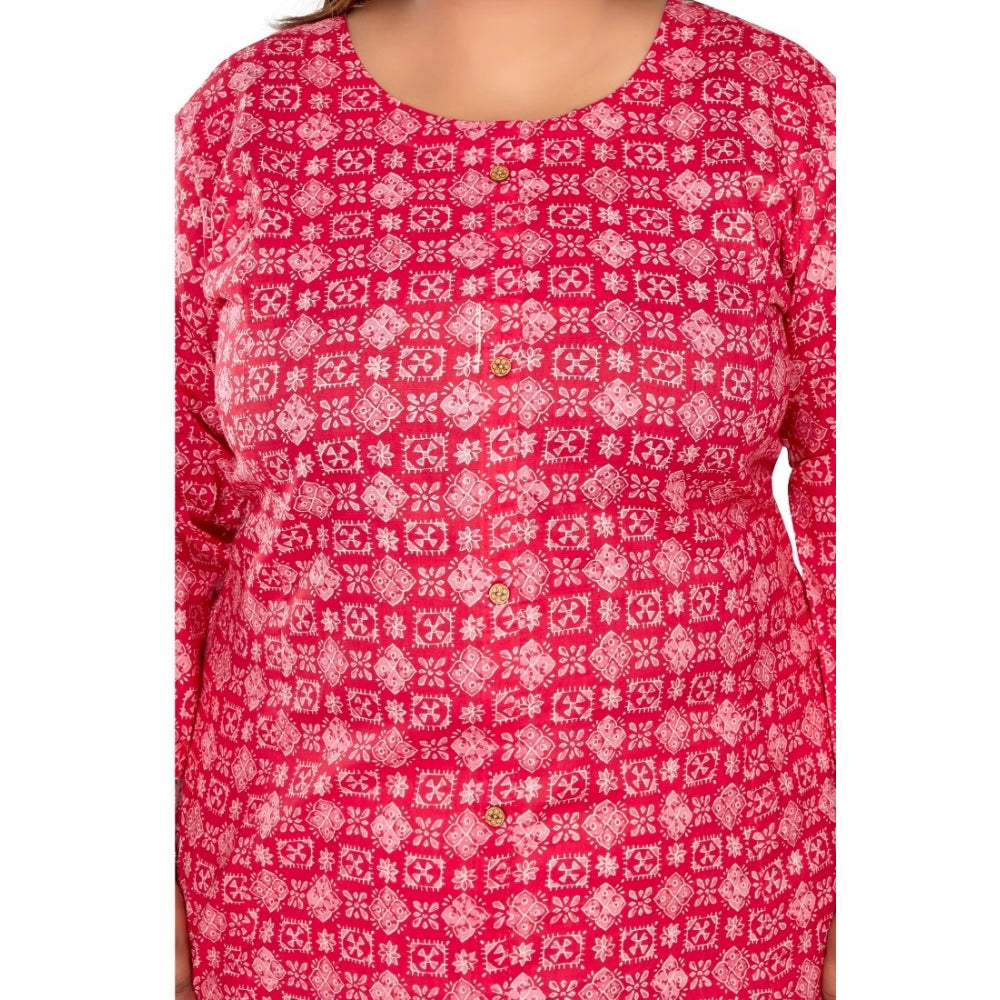 Casual 3/4th Sleeve Regular Printed Pure Cotton Prince Cut A-Line Kurti