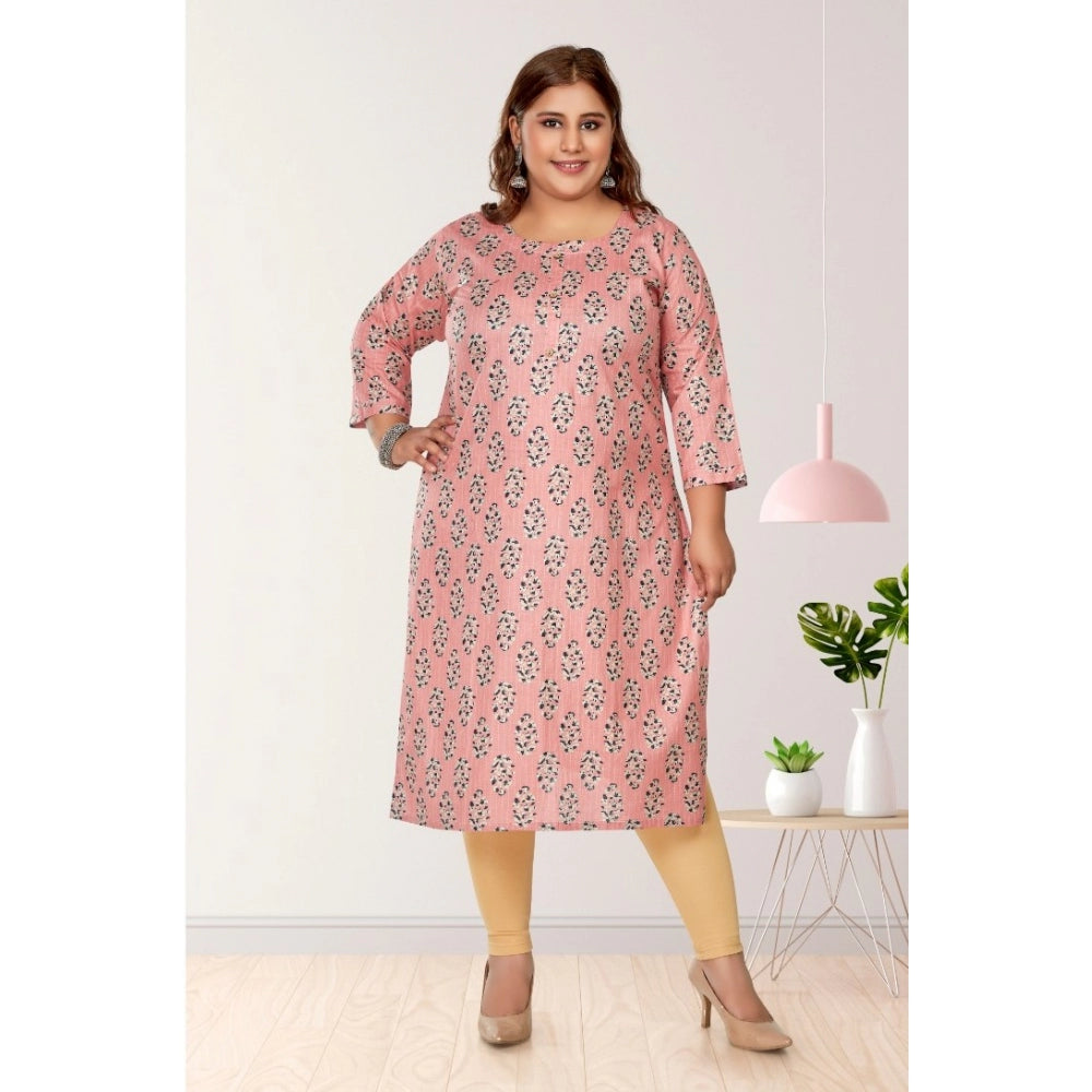 Casual 3/4th Sleeve Golden Foil Printed Pure Cotton Straight Kurti