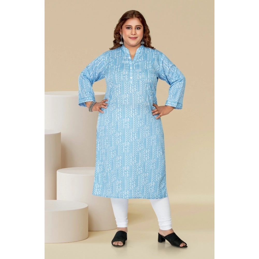 Casual 3/4th Sleeve Full printed Imported Synthetix Straight Kurti