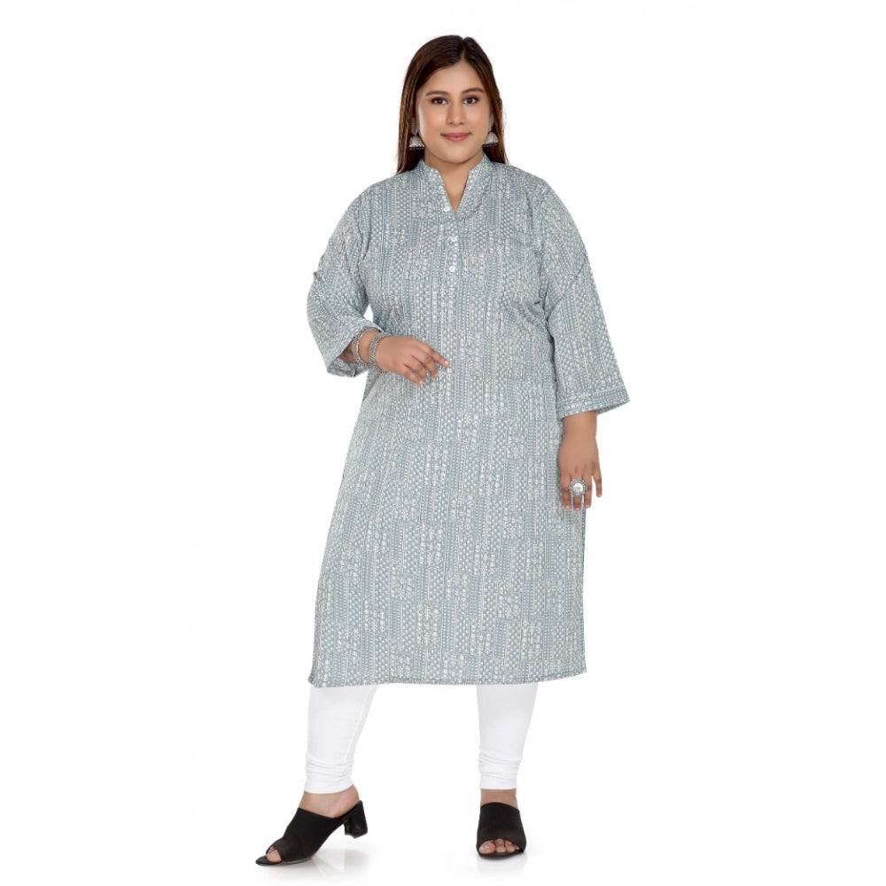 Casual 3/4th Sleeve Imported Synthetix Full printed Straight Kurti