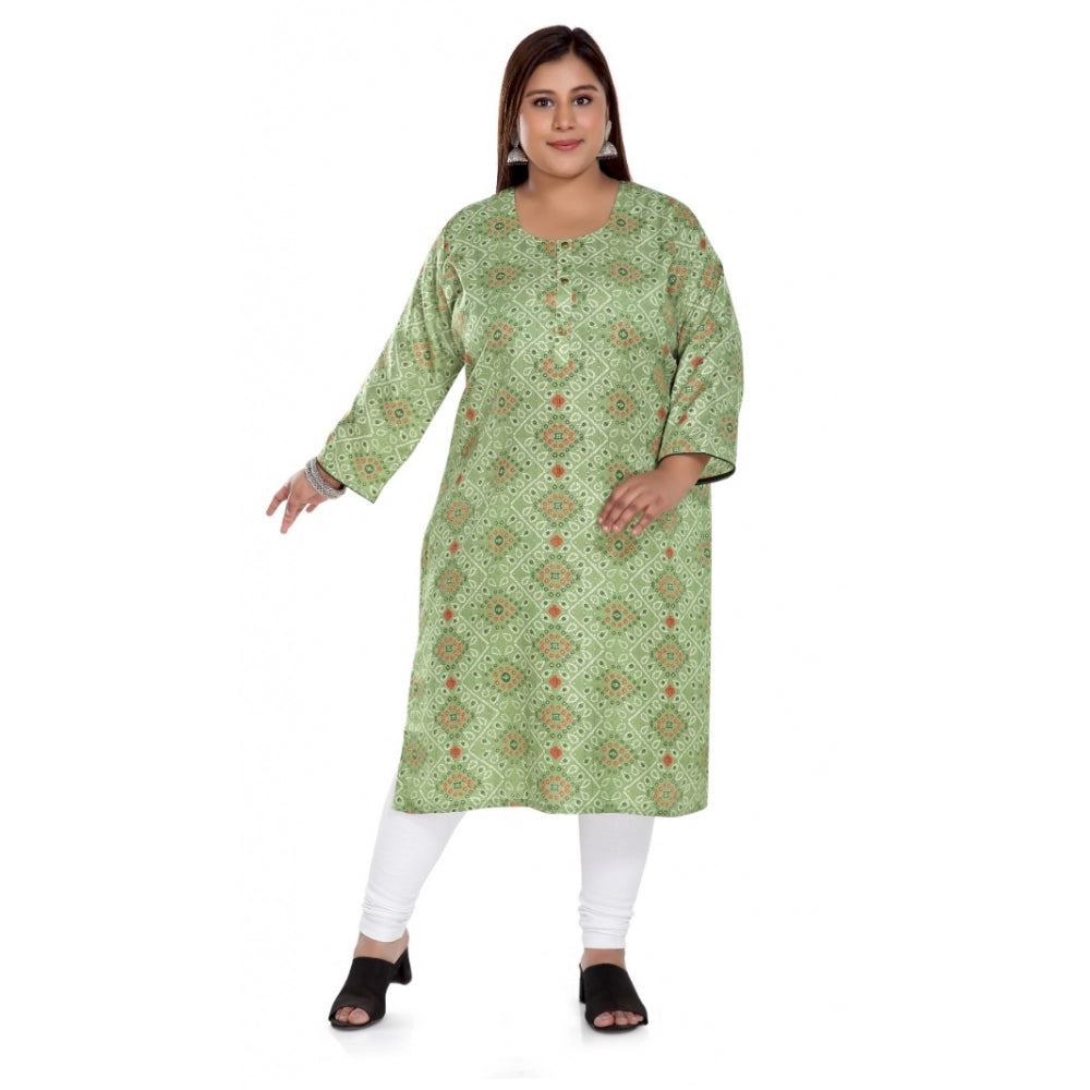 Casual 3/4th Sleeve Rayon Golden Foil Printed Straight Kurti