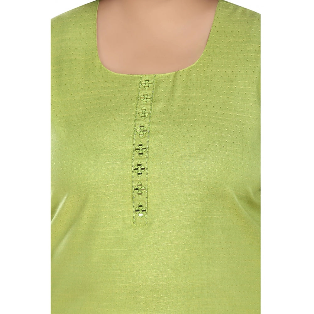 Casual 3/4th Sleeve Rayon Mirror Embroidered Straight Kurti