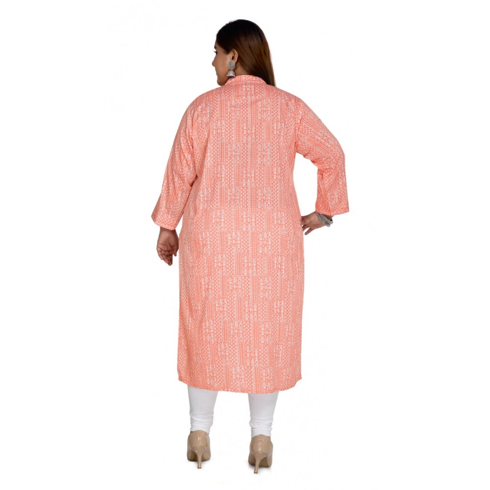 Casual 3/4th Sleeve Imported Synthetix Full printed Straight Kurti