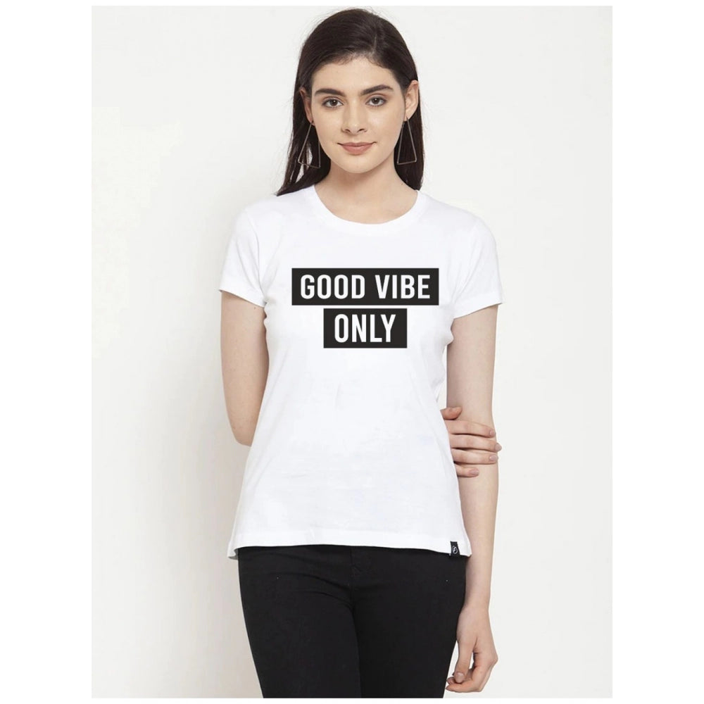 Cotton Blend Good Vibe Only Printed T-Shirt