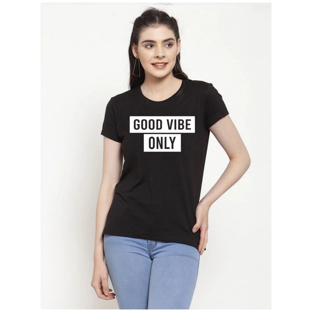 Cotton Blend Good Vibe Only Printed T-Shirt