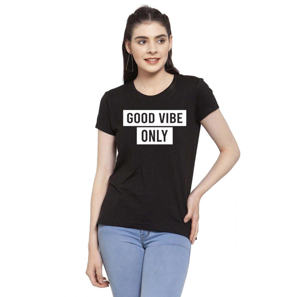 Cotton Blend Good Vibe Only Printed T-Shirt