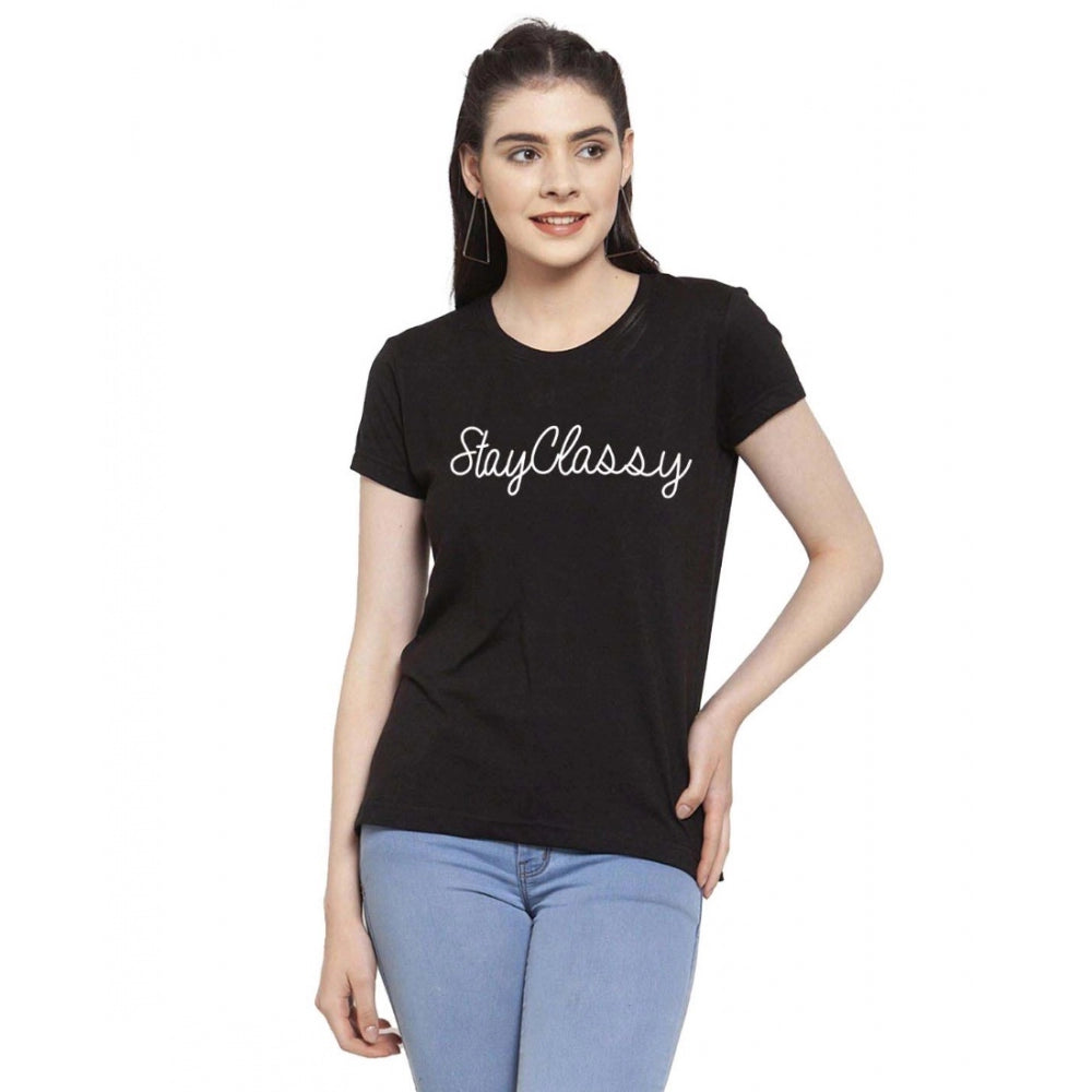 Cotton Blend Stay Classy Printed T-Shirt