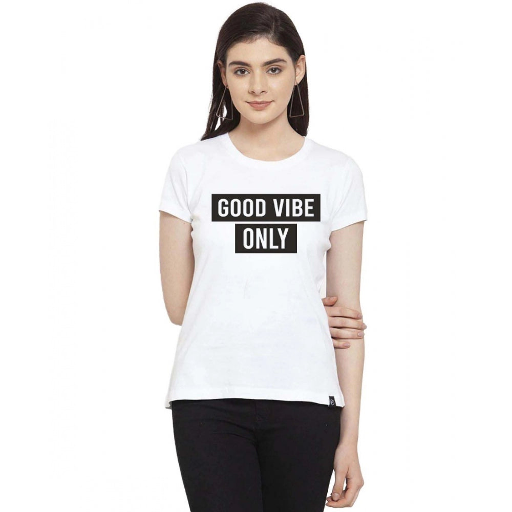 Cotton Blend Good Vibe Only Printed T-Shirt