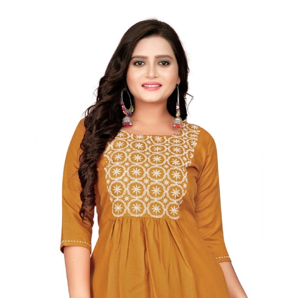 Cotton Embroidery Straight Kurti