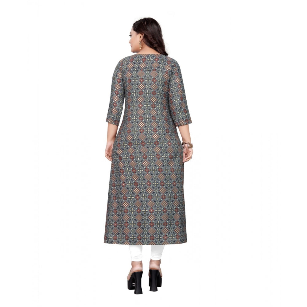 Cotton Print with Foil Frontslit Kurti