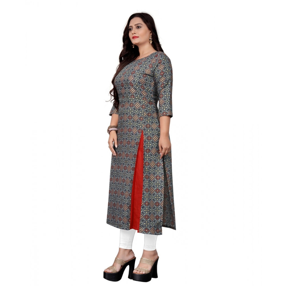 Cotton Print with Foil Frontslit Kurti