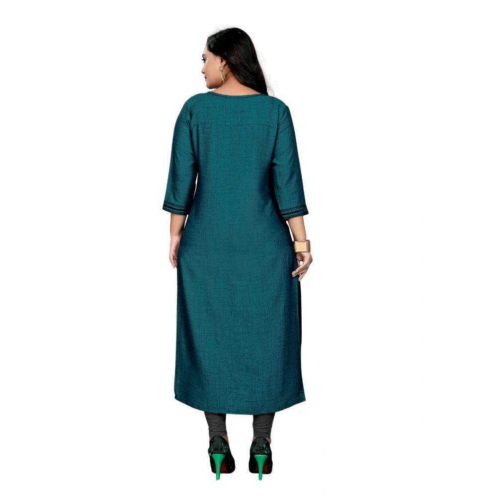 Cotton Embroidery Straight Kurti