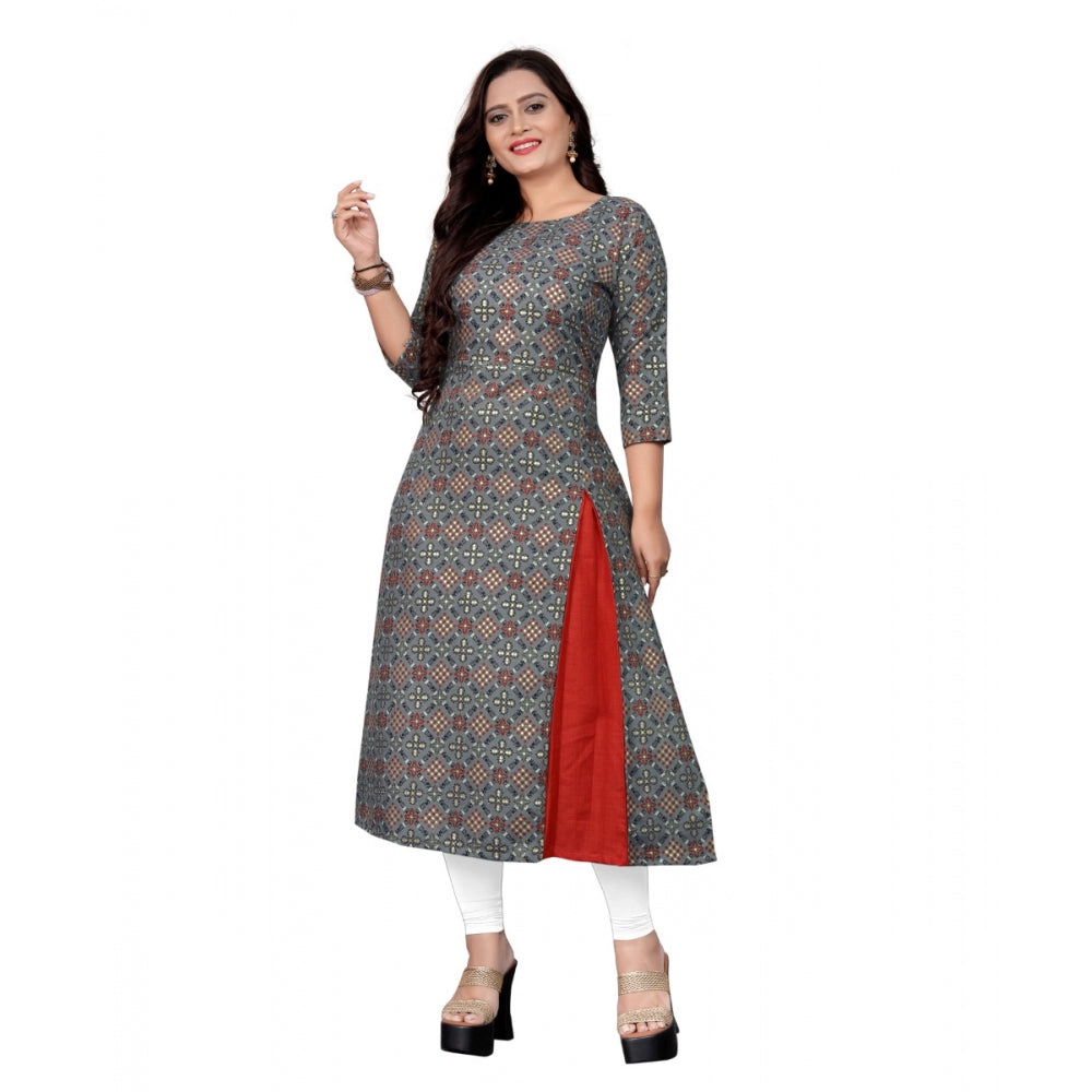 Cotton Print with Foil Frontslit Kurti