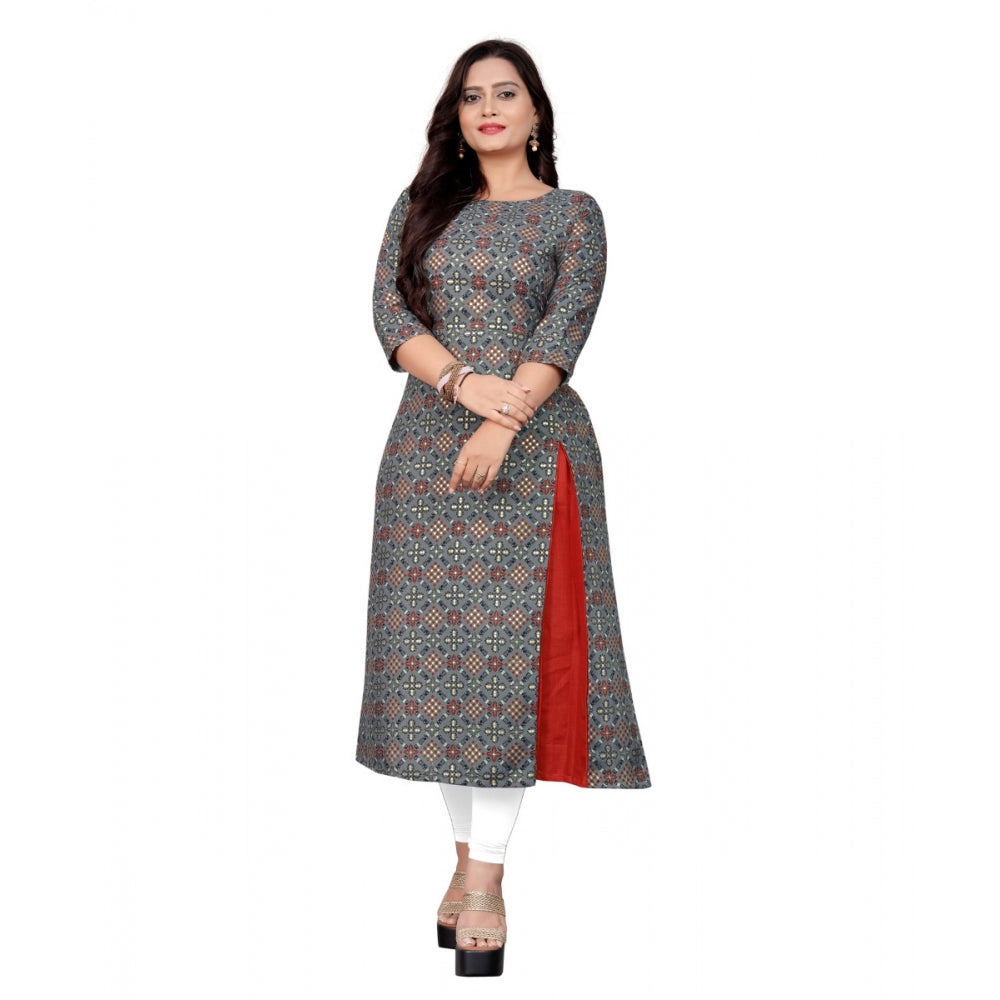 Cotton Print with Foil Frontslit Kurti