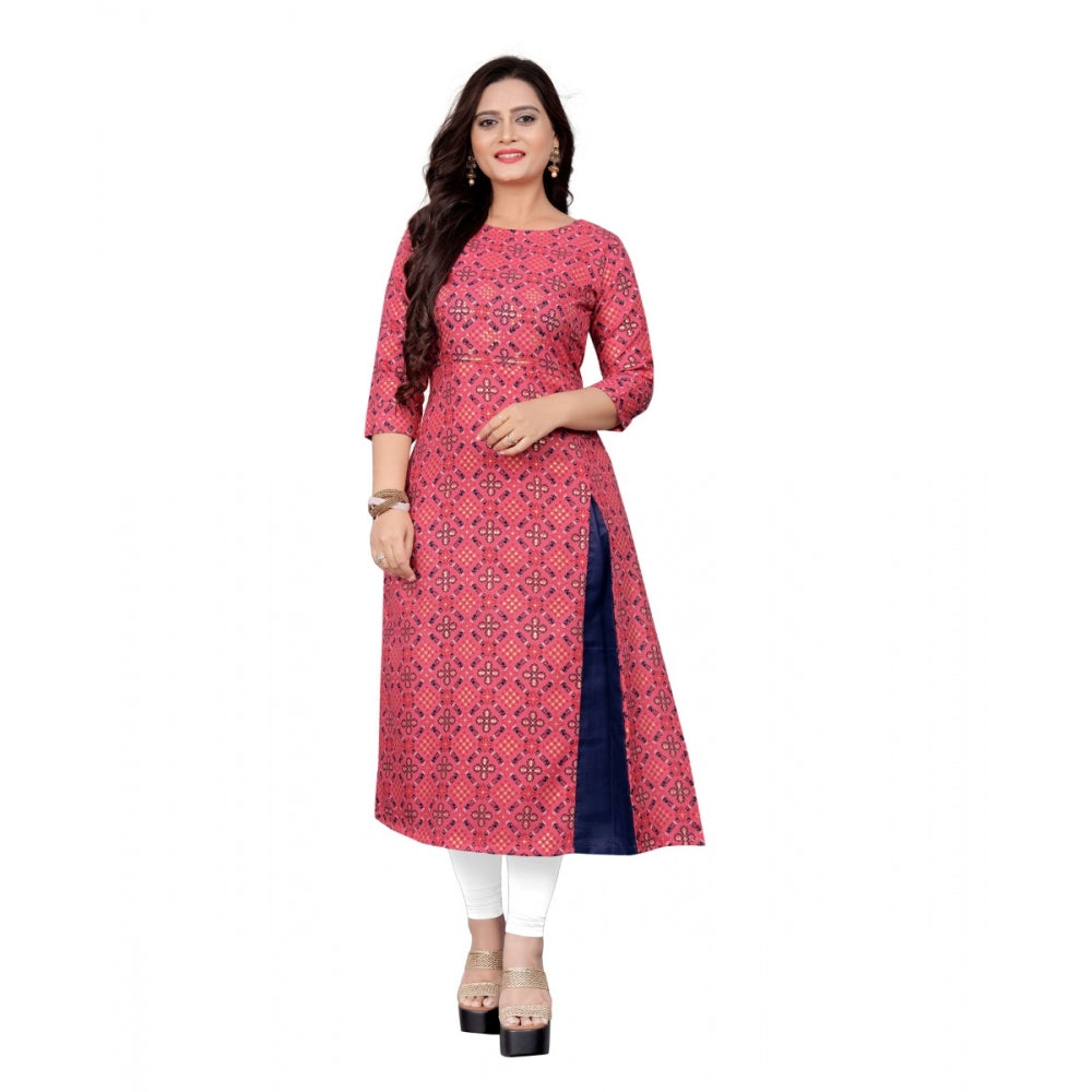 Cotton Print with Foil Frontslit Kurti