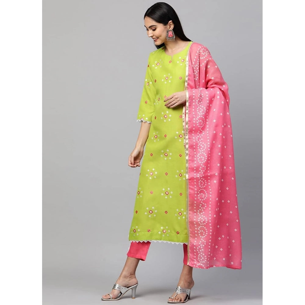 Printed Kurti With Bottom Dupatta Set