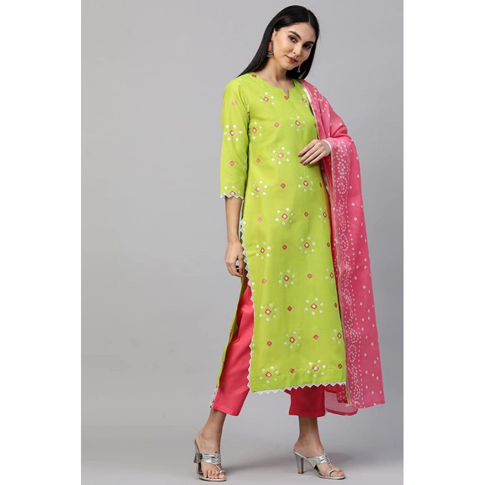 Printed Kurti With Bottom Dupatta Set