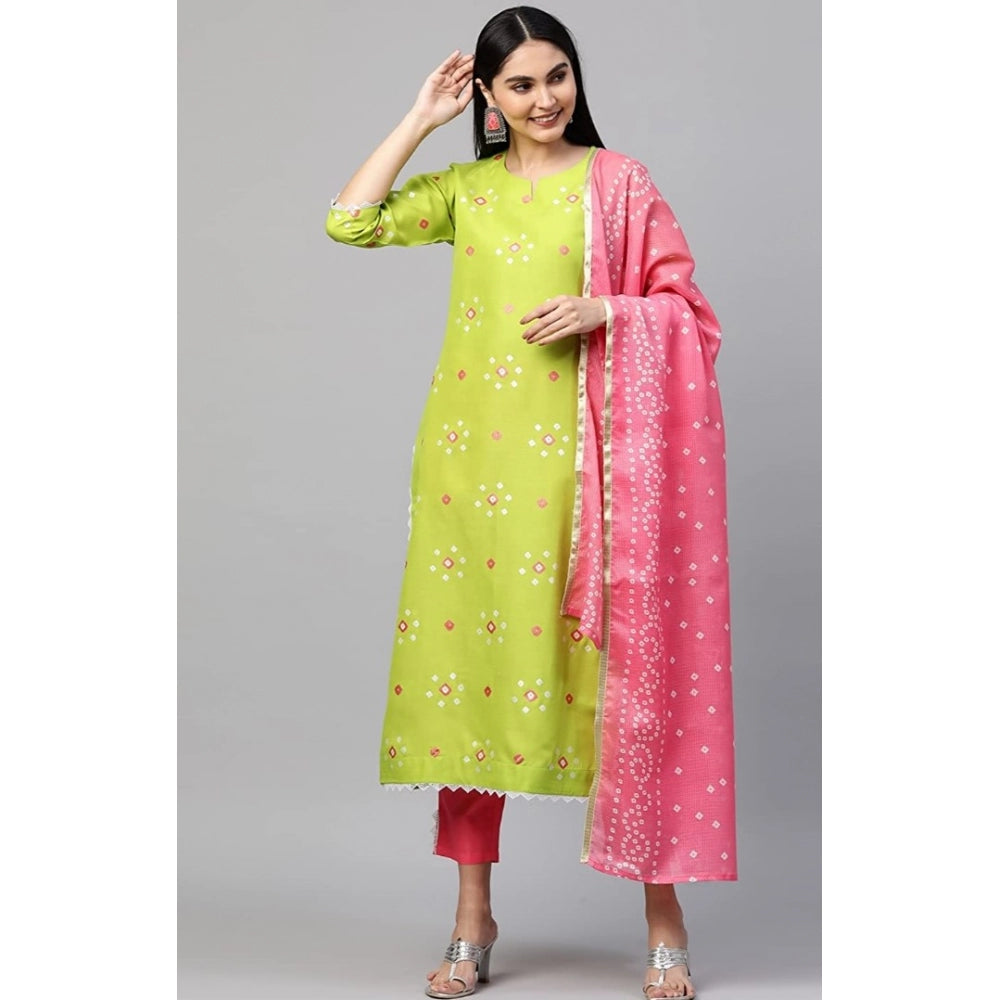 Printed Kurti With Bottom Dupatta Set