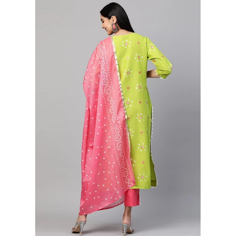 Printed Kurti With Bottom Dupatta Set