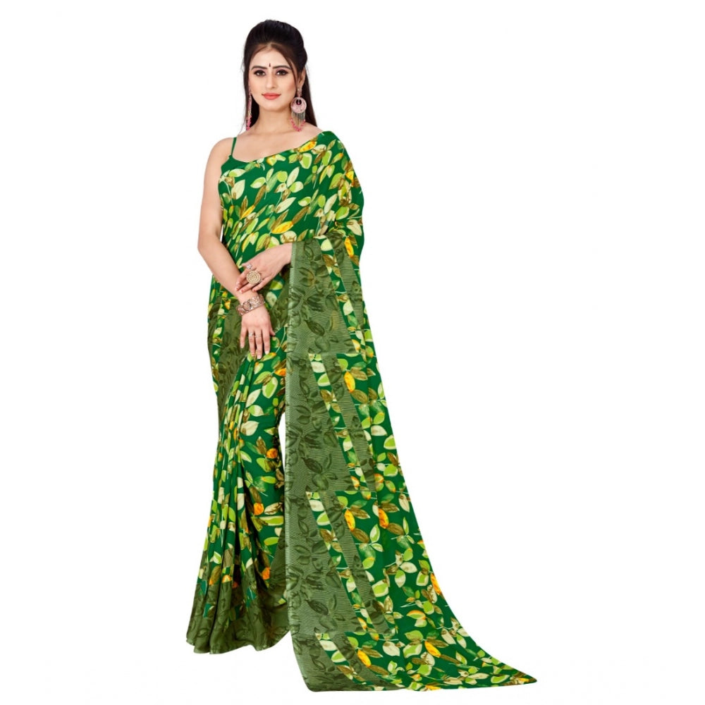 Poly Georgette Printed Saree Without Blouse