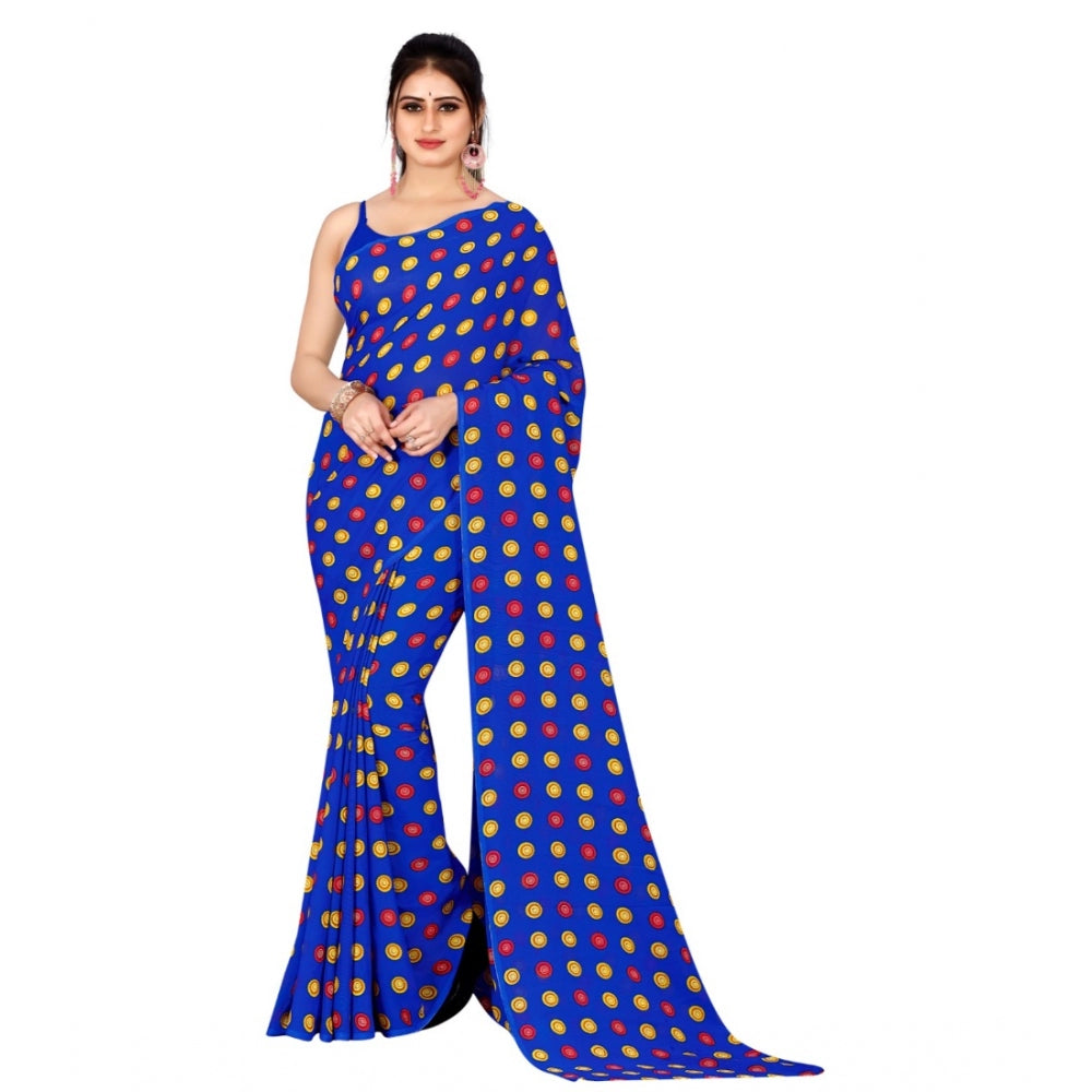 Poly Georgette Printed Saree Without Blouse