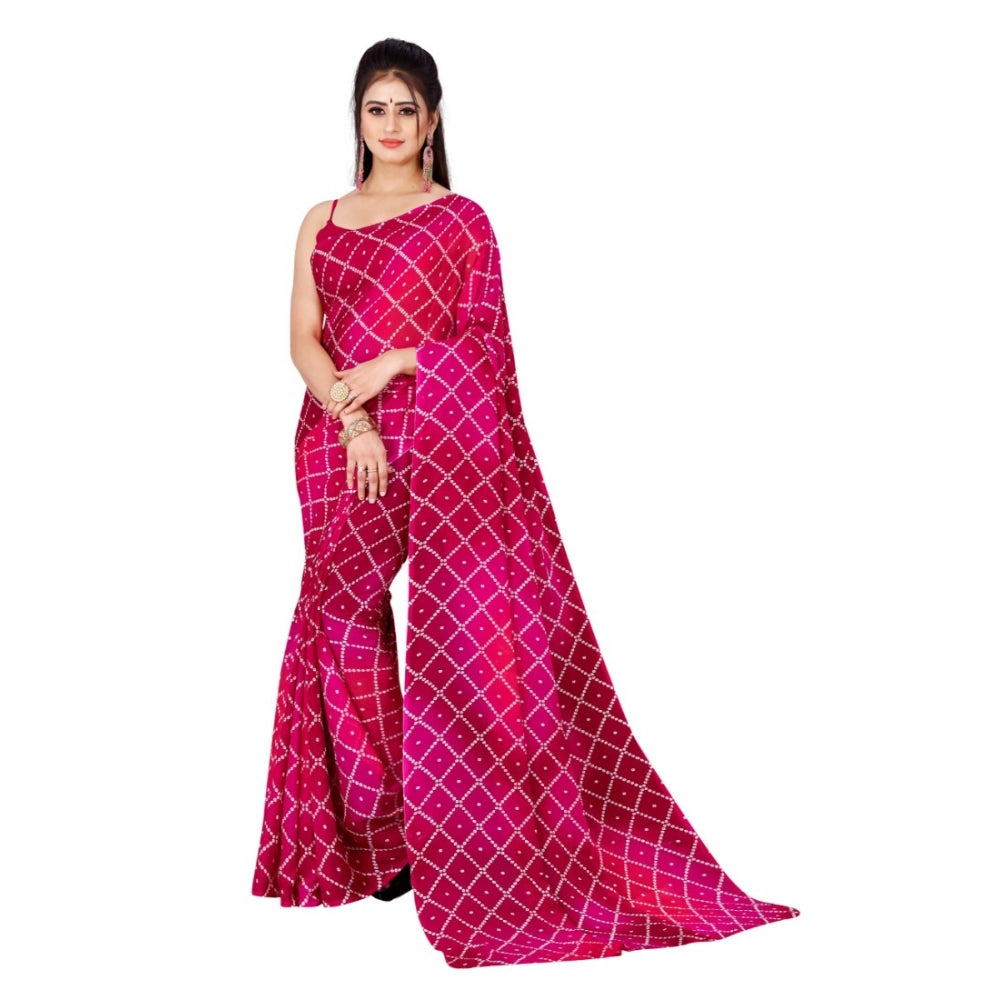 Poly Georgette Printed Saree Without Blouse