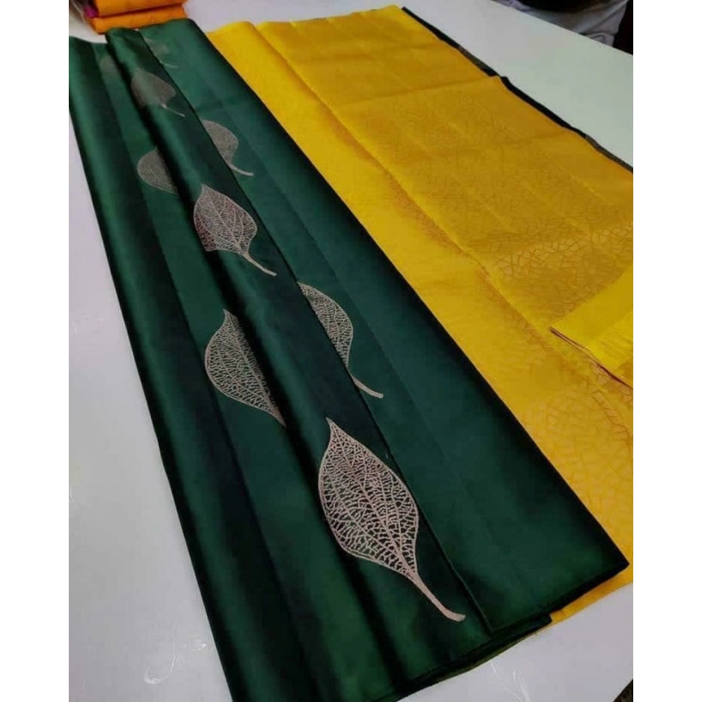 Borderless Kanjivaram Silk Sarees With Unstitched Blouse