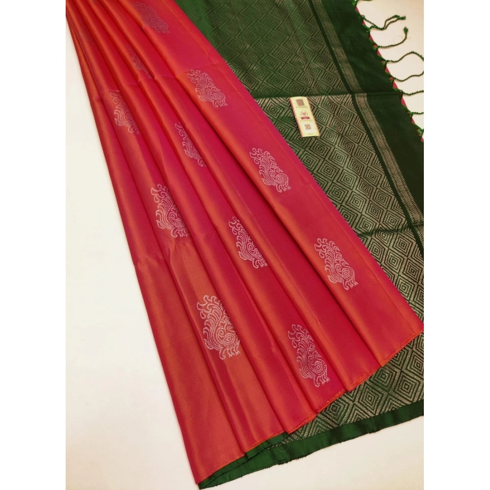 Borderless Kanjivaram Silk Sarees With Unstitched Blouse