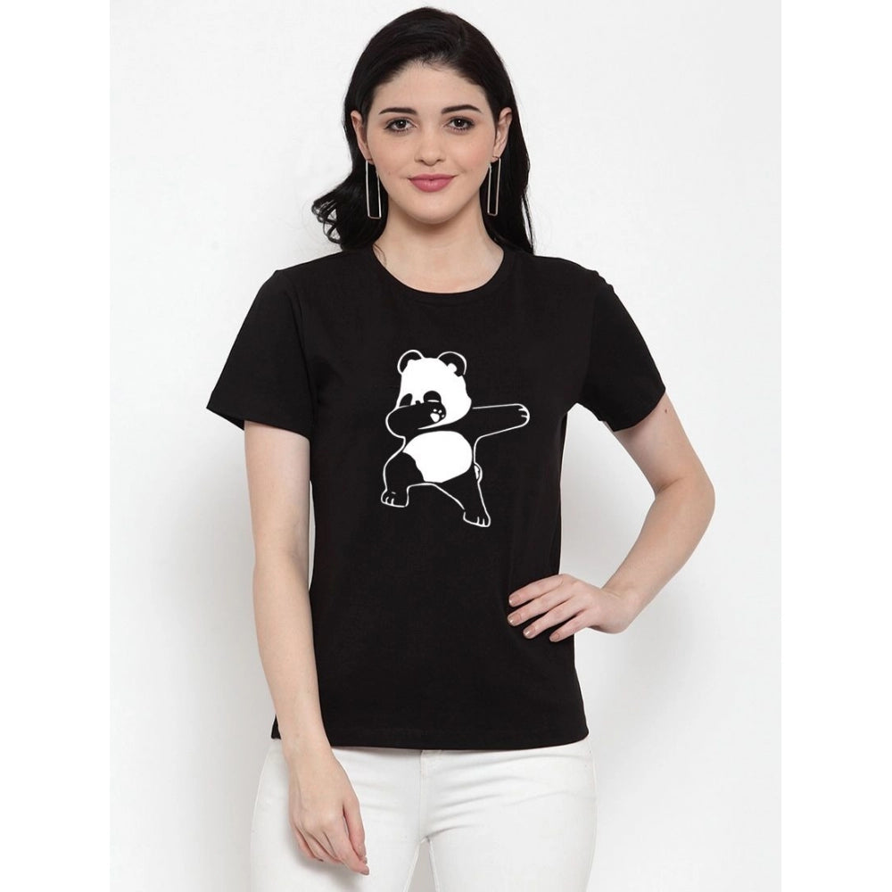 Cotton Blend Dancing Panda Printed T-Shirt