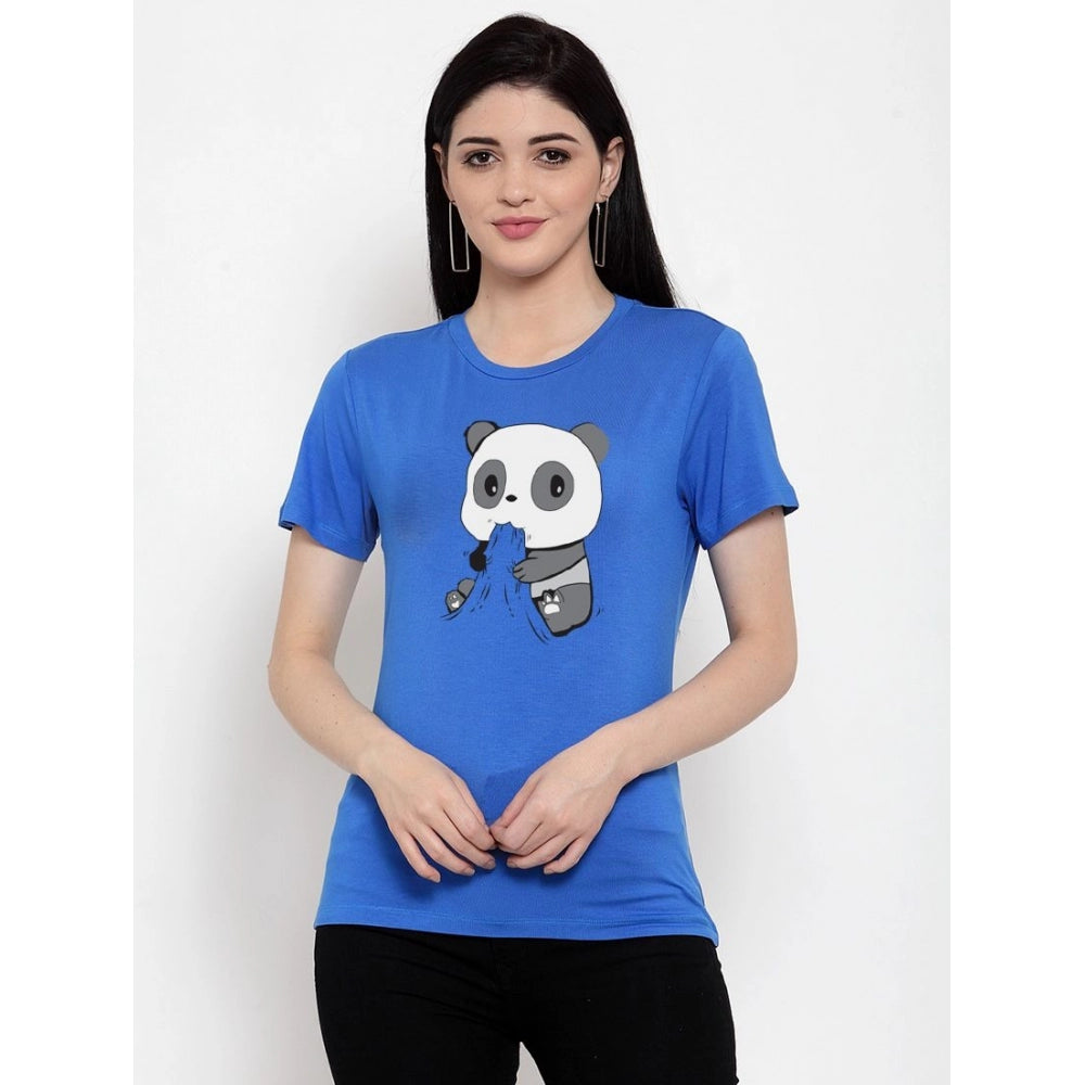 Cotton Blend Panda Bites Printed T-Shirt