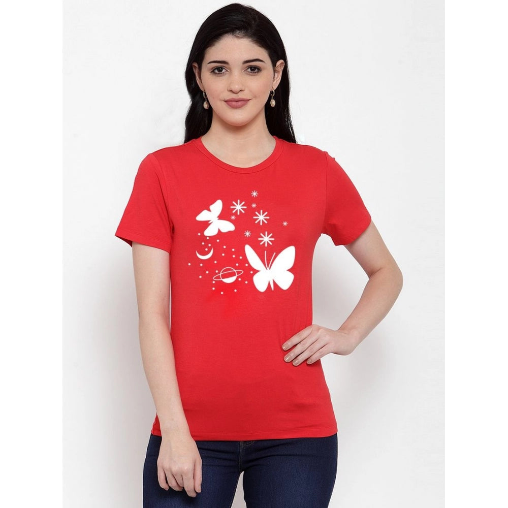 Cotton Blend Butterfly With Star Printed T-Shirt