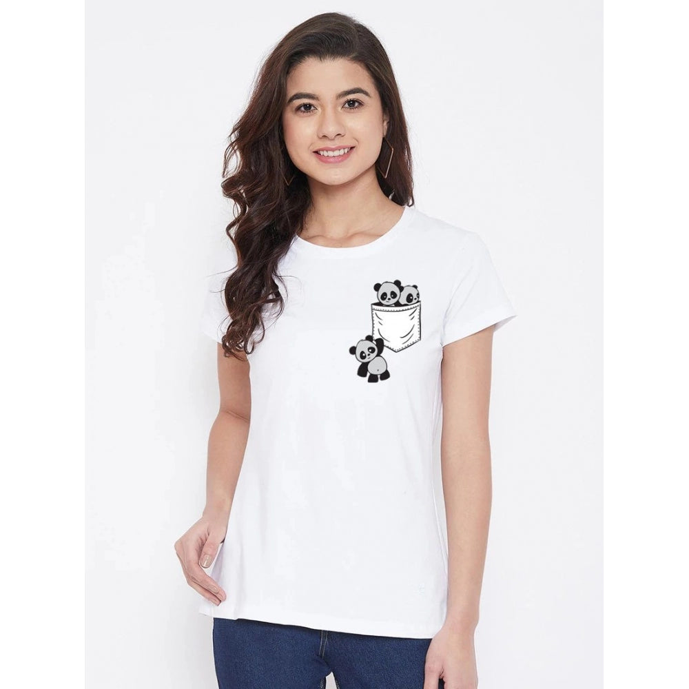 Cotton Blend Pandas In My Pocket Printed T-Shirt