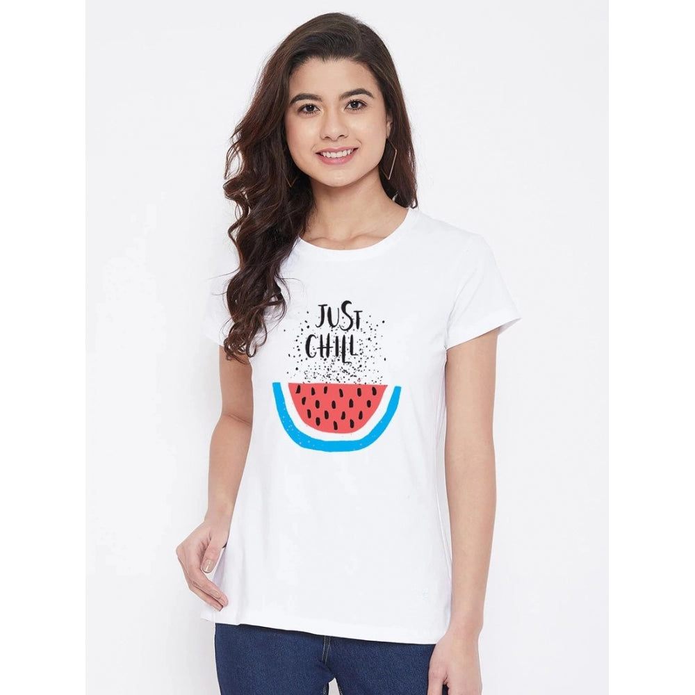 Cotton Blend Just Chill Printed T-Shirt