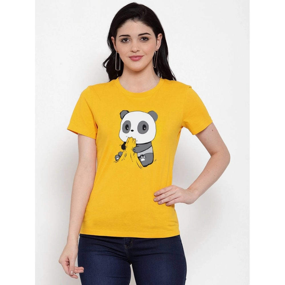 Cotton Blend Panda Bites Printed T-Shirt