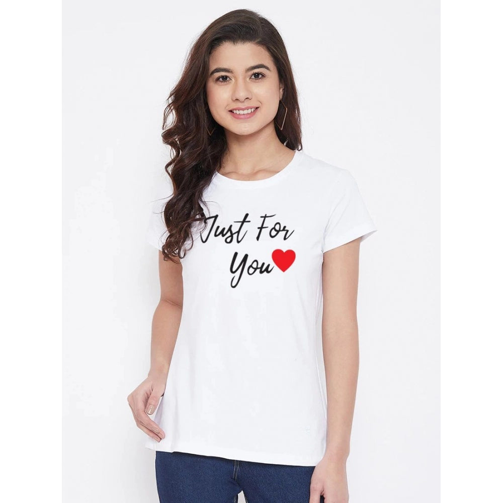 Cotton Blend Just For You Printed T-Shirt