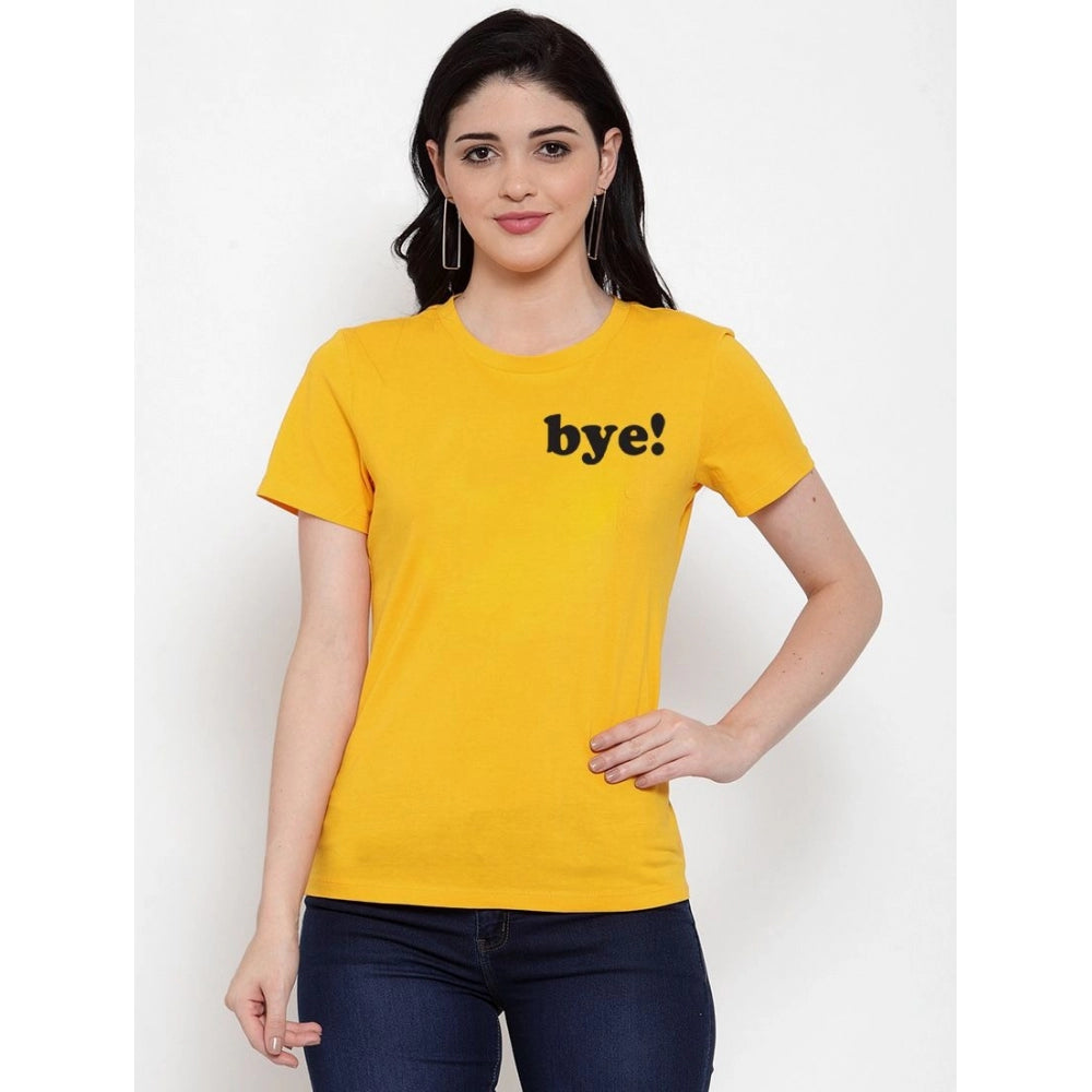 Cotton Blend Bye Printed T-Shirt