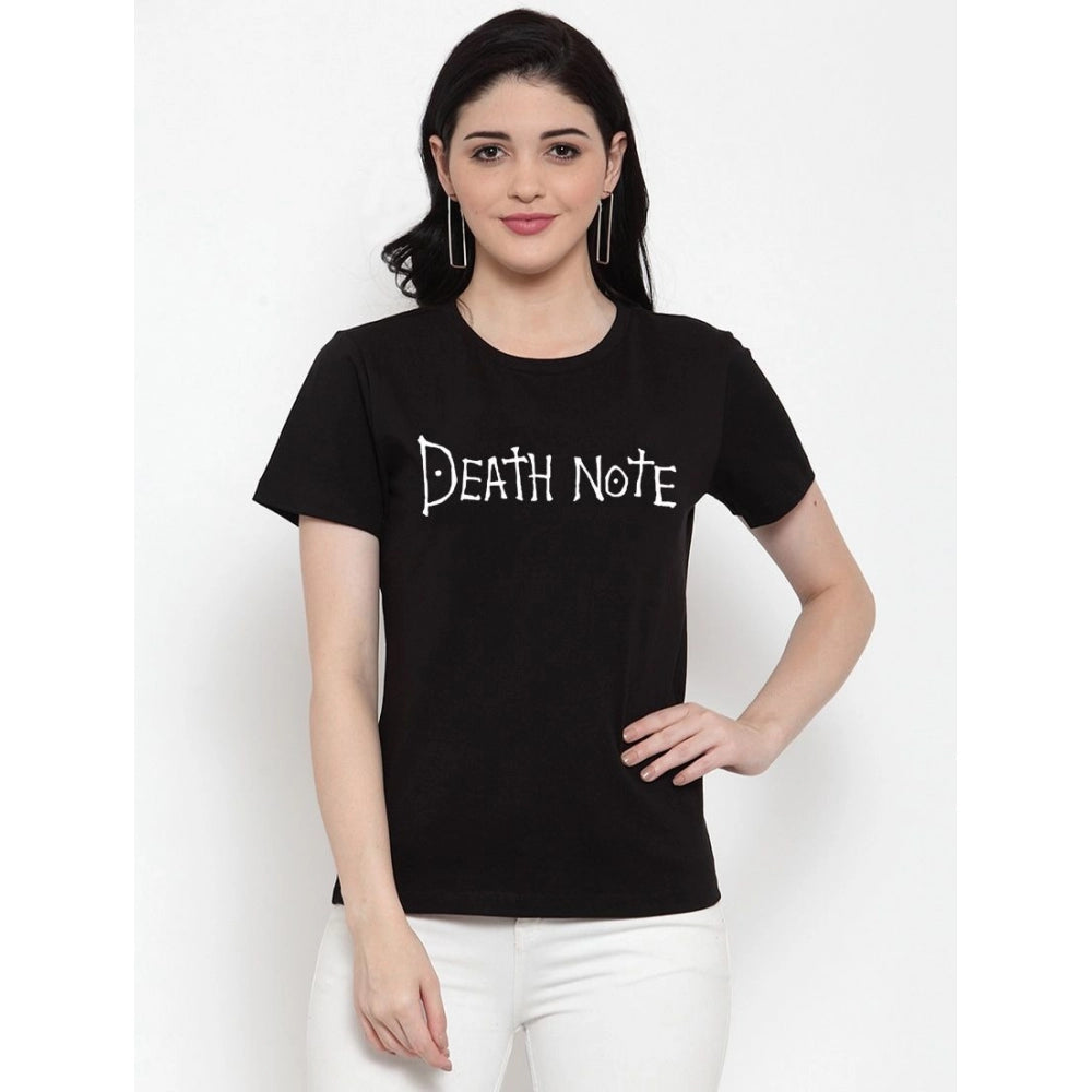 Cotton Blend Death Note Line Art Printed T-Shirt