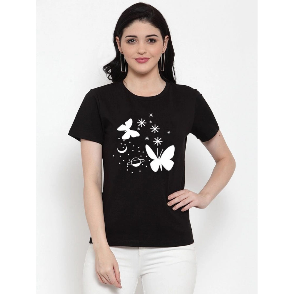 Cotton Blend Butterfly With Star Printed T-Shirt