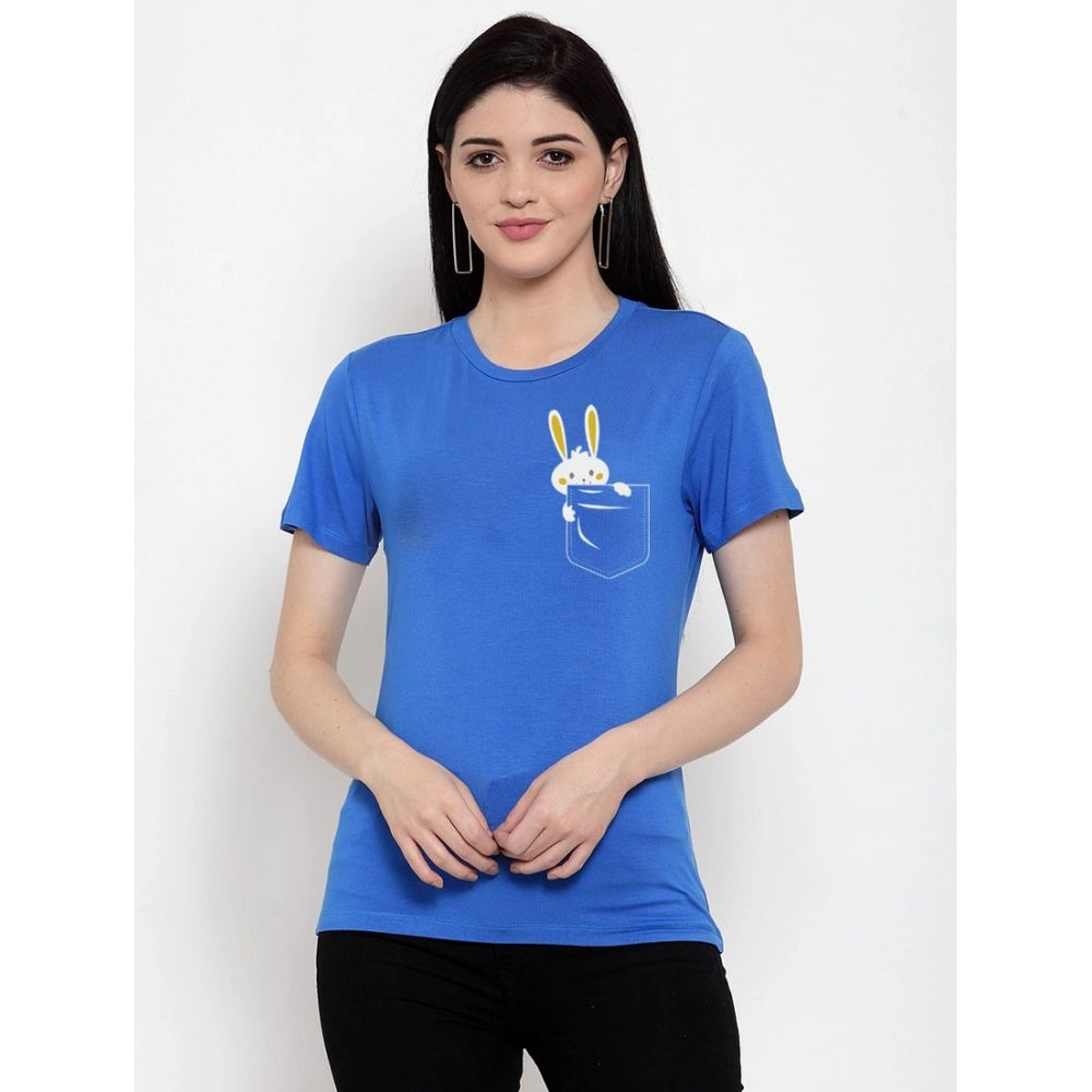 Cotton Blend Rabbit Printed T-Shirt