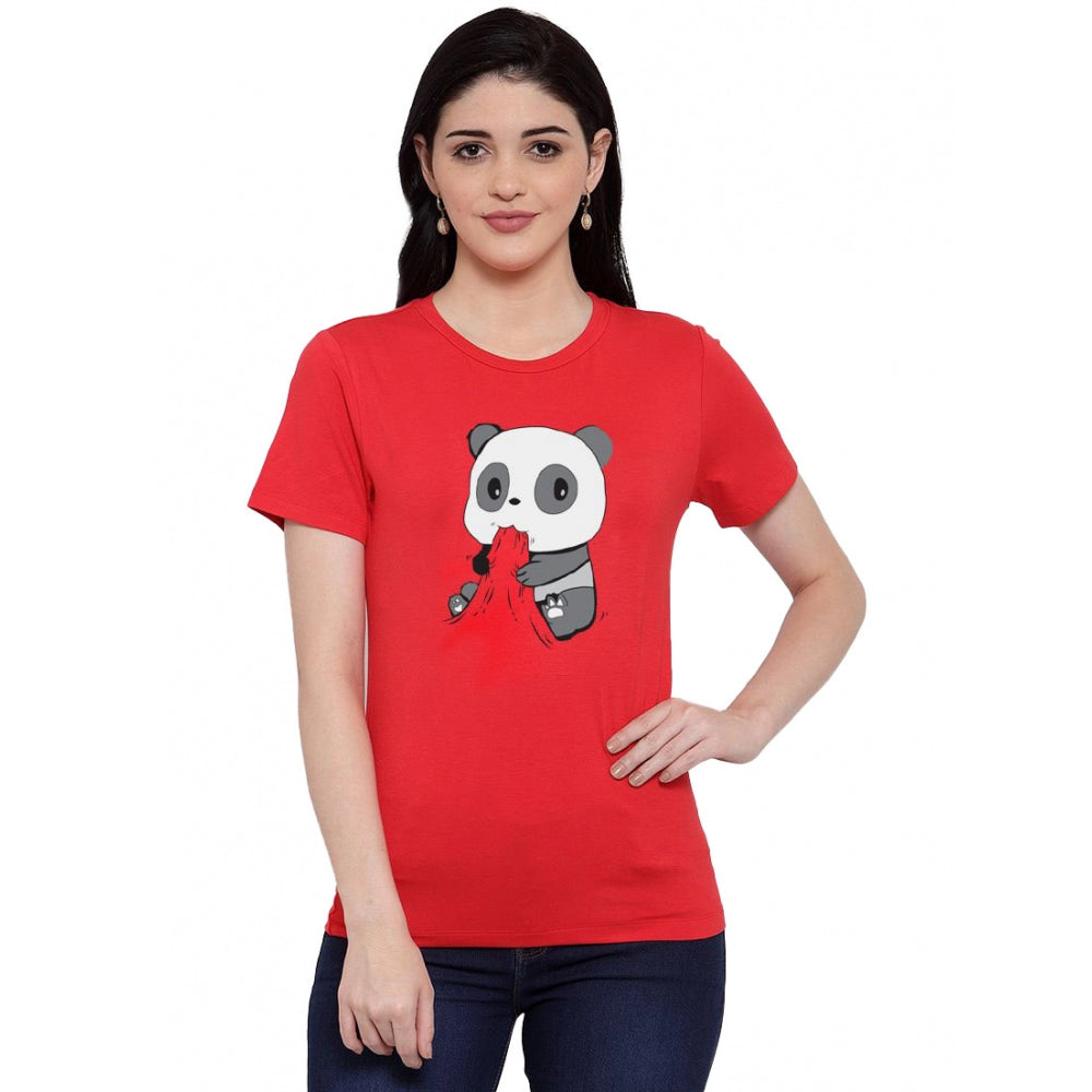 Cotton Blend Panda Bites Printed T-Shirt